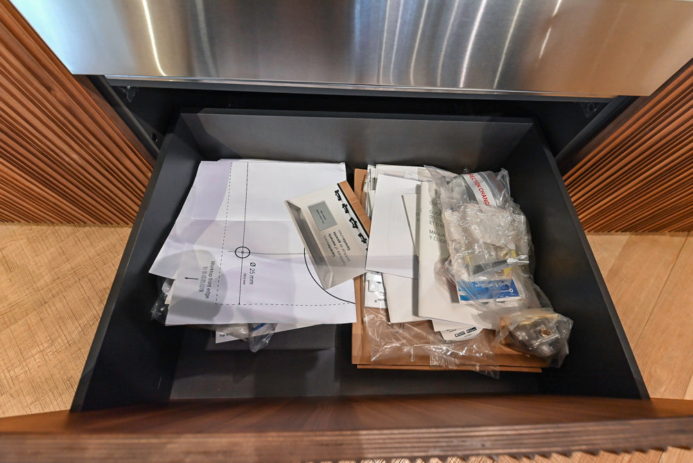 Key Cucine Modern Wood Veneered Kitchen with Neolith Island, Countertops and Appliances