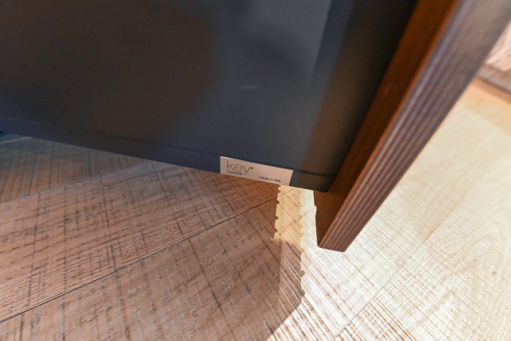 Key Cucine Modern Wood Veneered Kitchen with Neolith Island, Countertops and Appliances