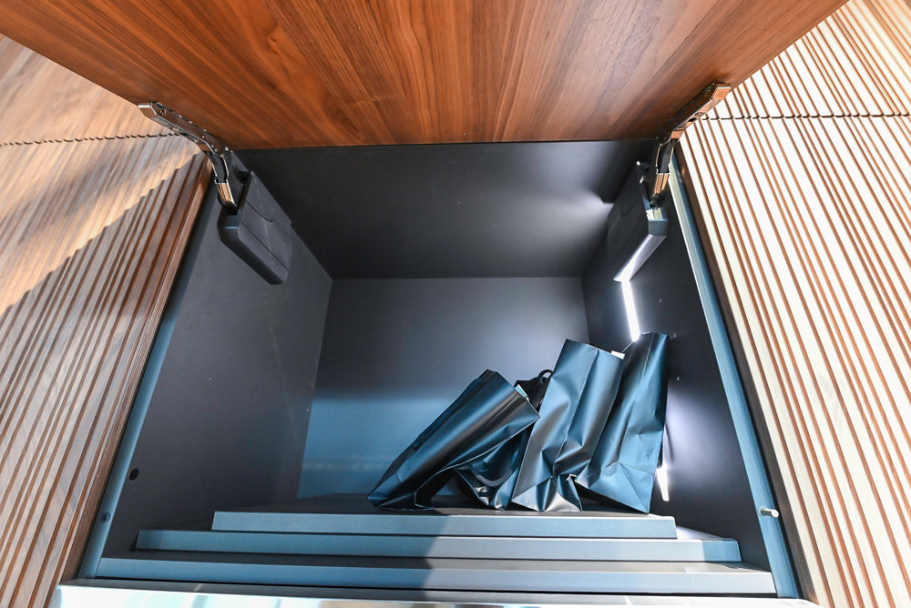 Key Cucine Modern Wood Veneered Kitchen with Neolith Island, Countertops and Appliances