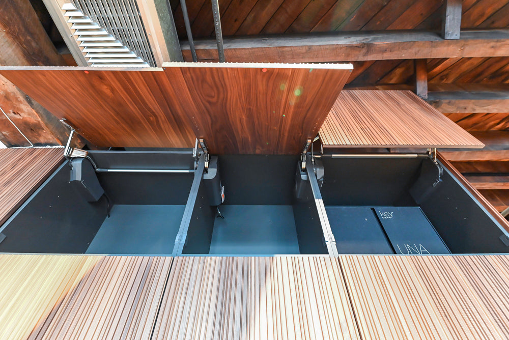 Key Cucine Modern Wood Veneered Kitchen with Neolith Island, Countertops and Appliances