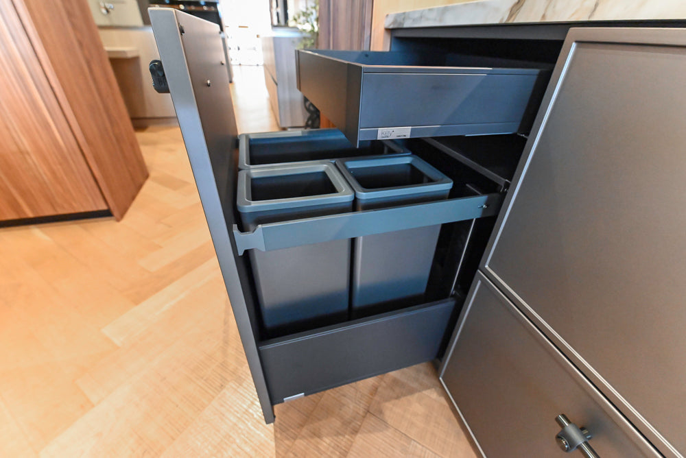 Key Cucine Modern Wood Veneered Kitchen with Neolith Island, Countertops and Appliances