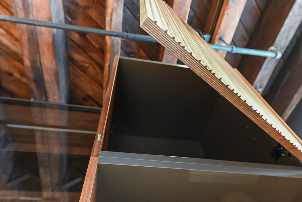 Key Cucine Modern Wood Veneered Kitchen with Neolith Island, Countertops and Appliances