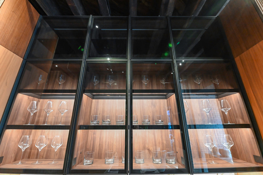 Key Cucine Modern Wood Veneered Kitchen with Neolith Island, Countertops and Appliances