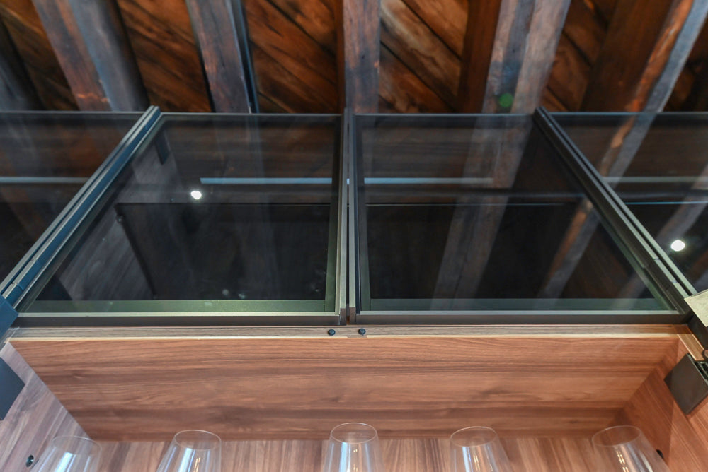 Key Cucine Modern Wood Veneered Kitchen with Neolith Island, Countertops and Appliances