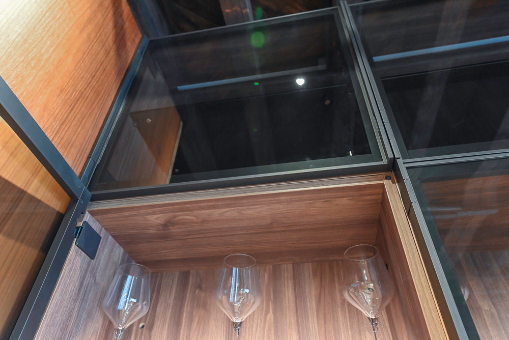 Key Cucine Modern Wood Veneered Kitchen with Neolith Island, Countertops and Appliances