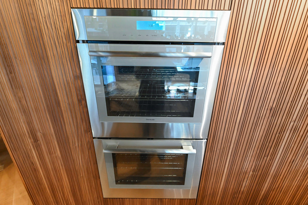 Key Cucine Modern Wood Veneered Kitchen with Neolith Island, Countertops and Appliances