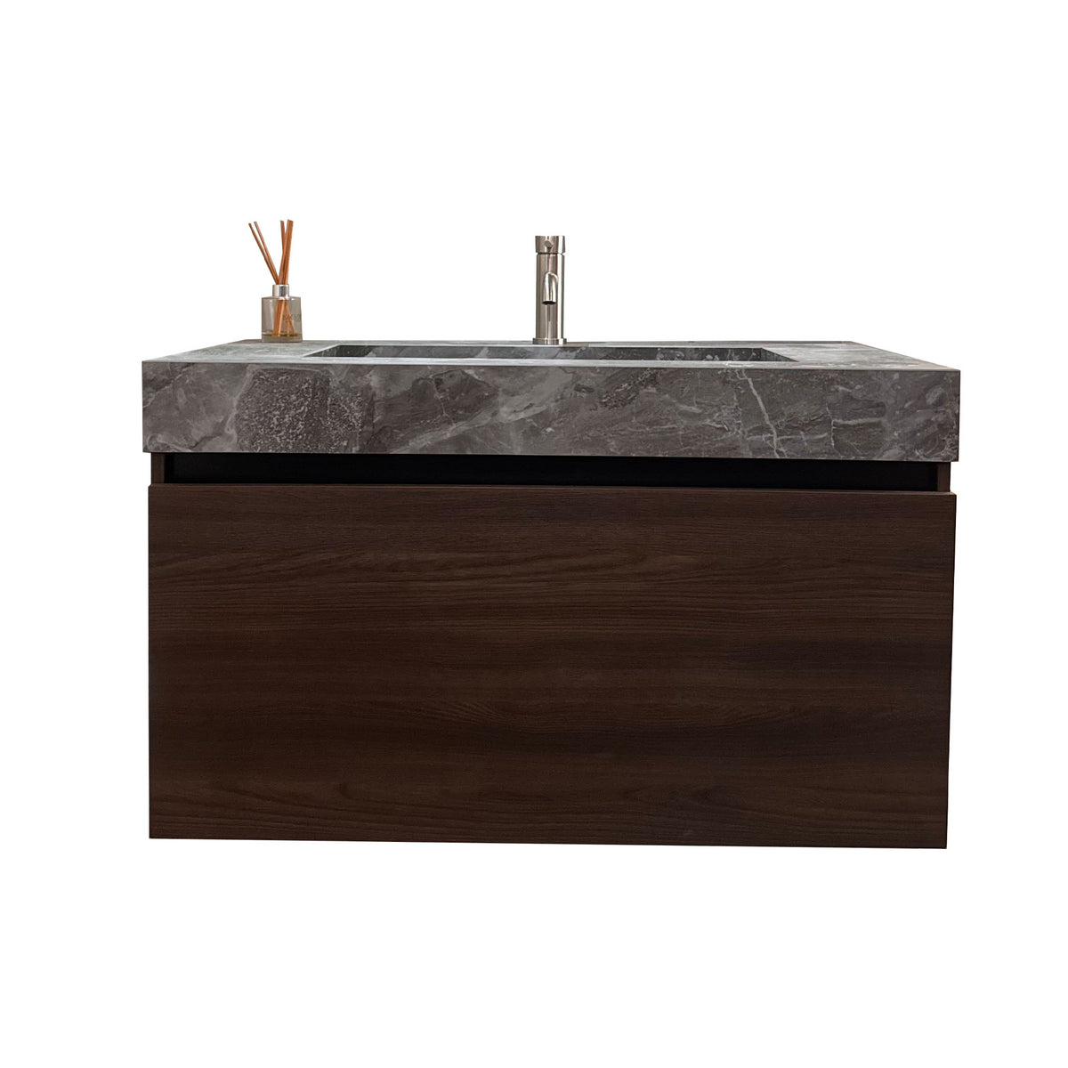 Synergie 41.5" Forestal Dark Floating Vanity with Integrated Sink Top and Faucet