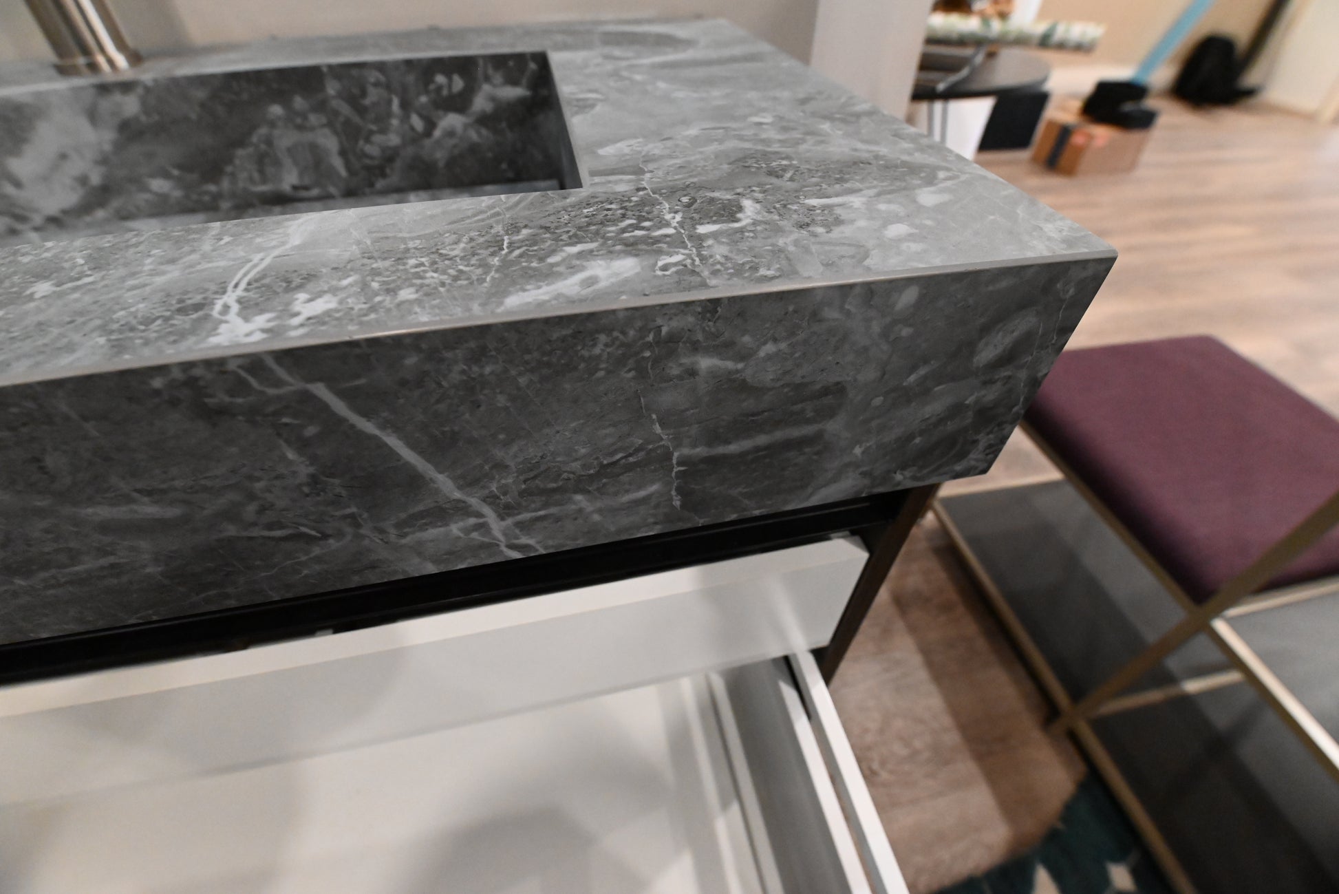 Synergie 41.5" Forestal Dark Floating Vanity with Integrated Sink Top and Faucet