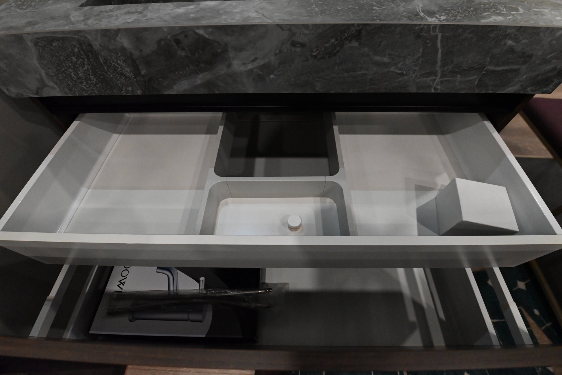 Synergie 41.5" Forestal Dark Floating Vanity with Integrated Sink Top and Faucet