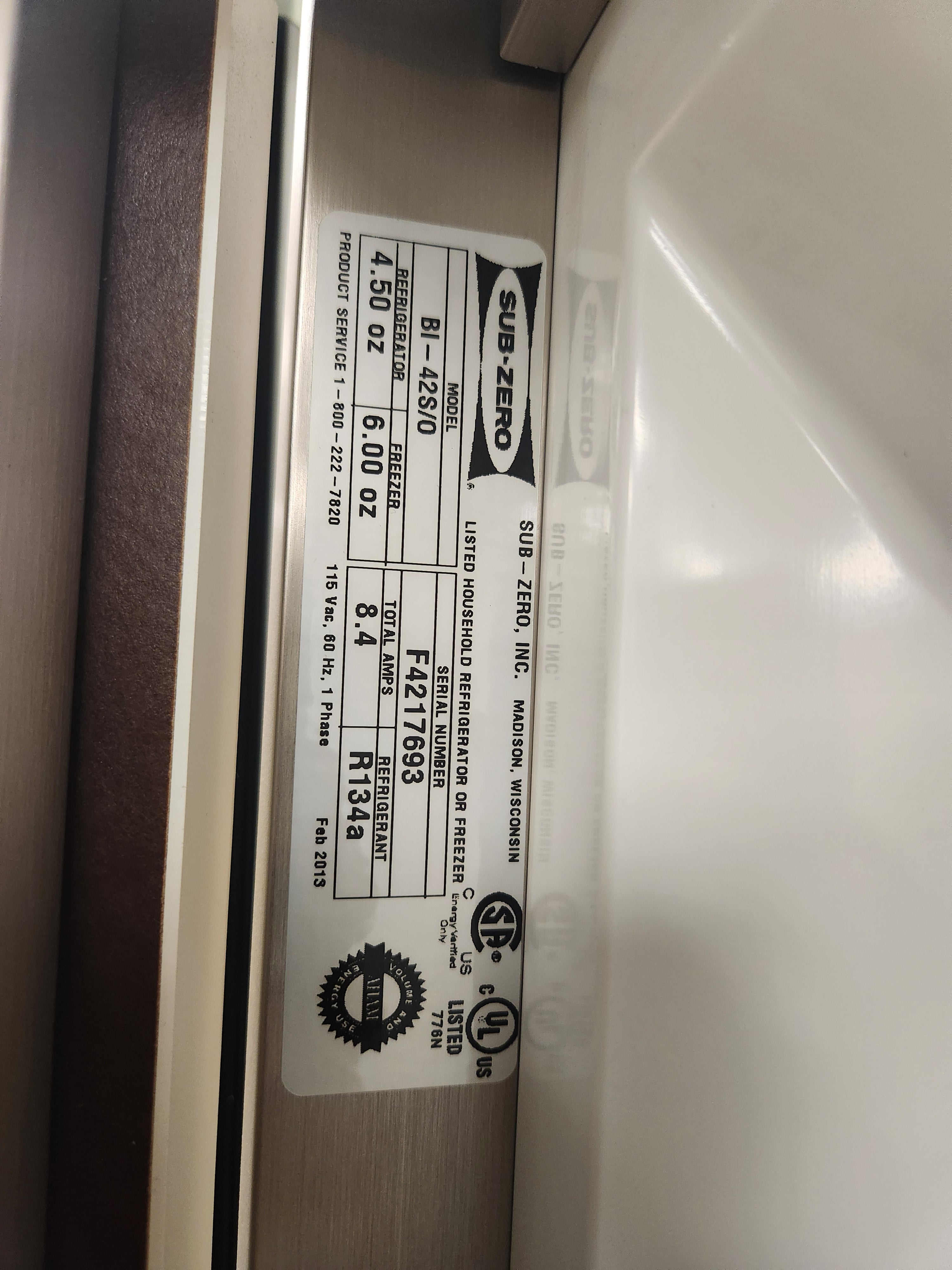 Sub-Zero BI-48SD/0 48" Paneled Side by Side Refrigerator, 2013