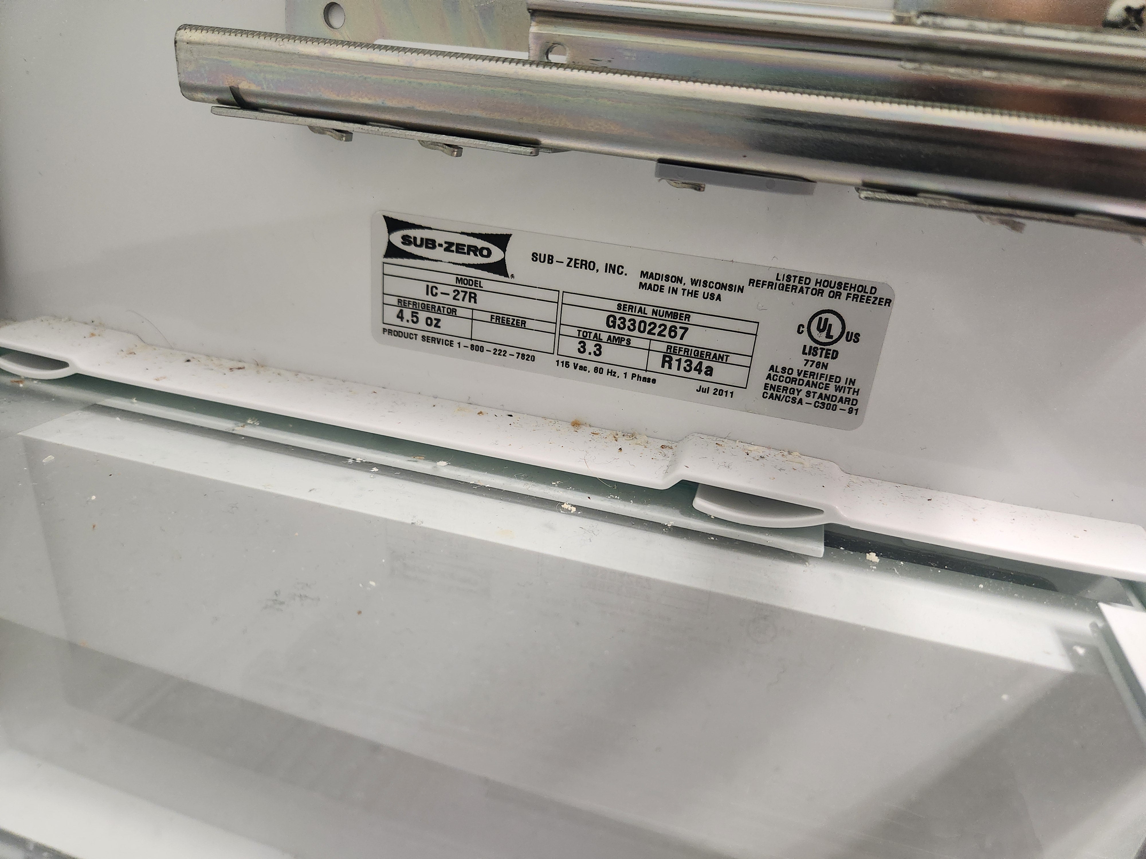 Sub-Zero IC-27R 27" Stainless Steel All Refrigerator Column