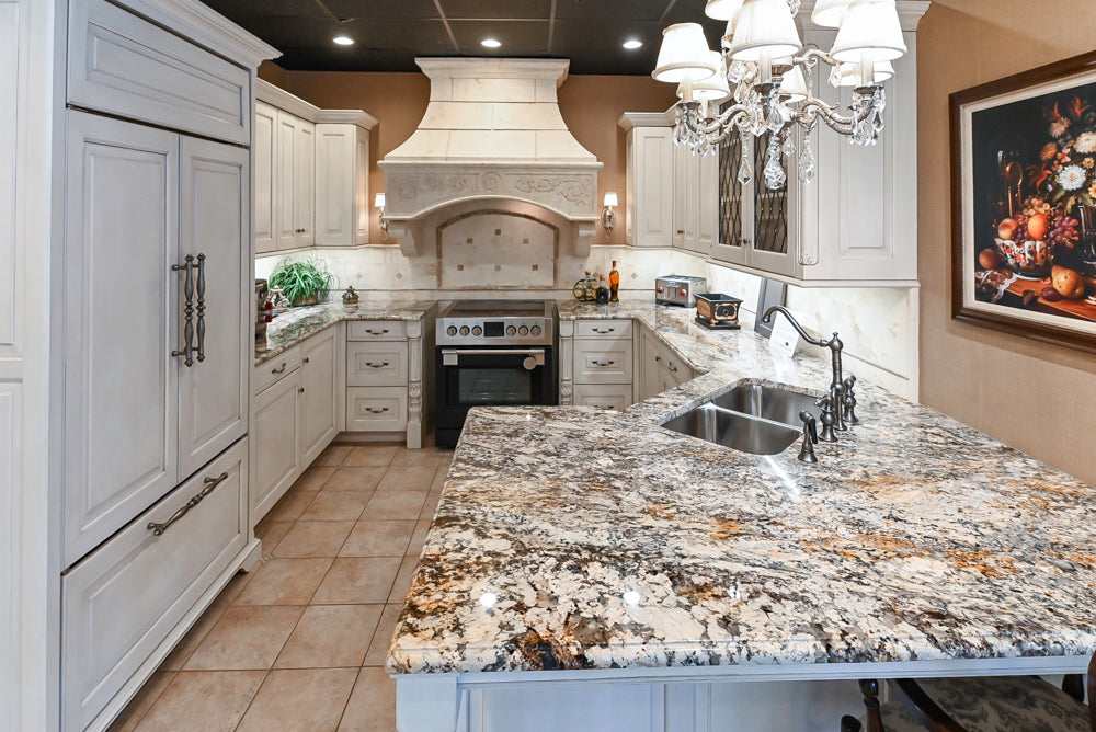 Signature Custom Traditional White Kitchen with Granite Countertops and Appliances