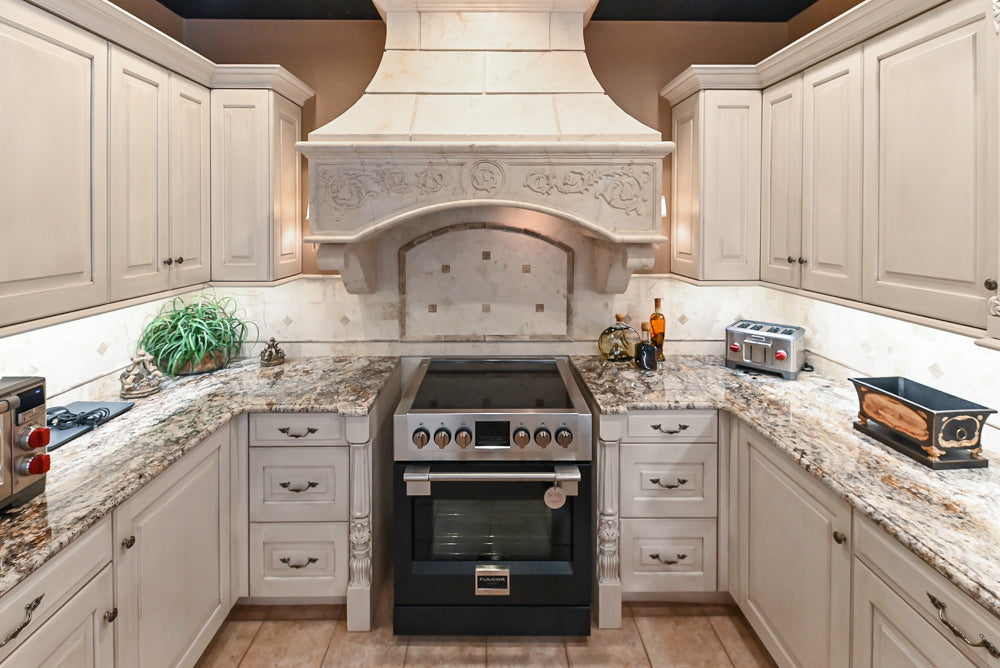Signature Custom Traditional White Kitchen with Granite Countertops and Appliances