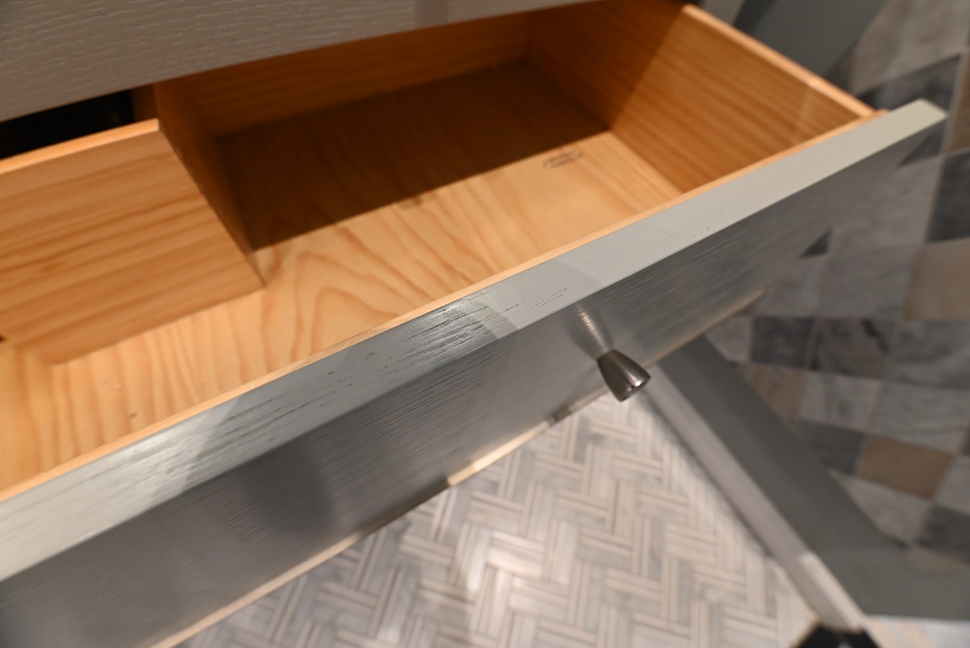 Fairmont Designs Transitional 44" Grey Single Vanity with White Top, Sink and Faucet