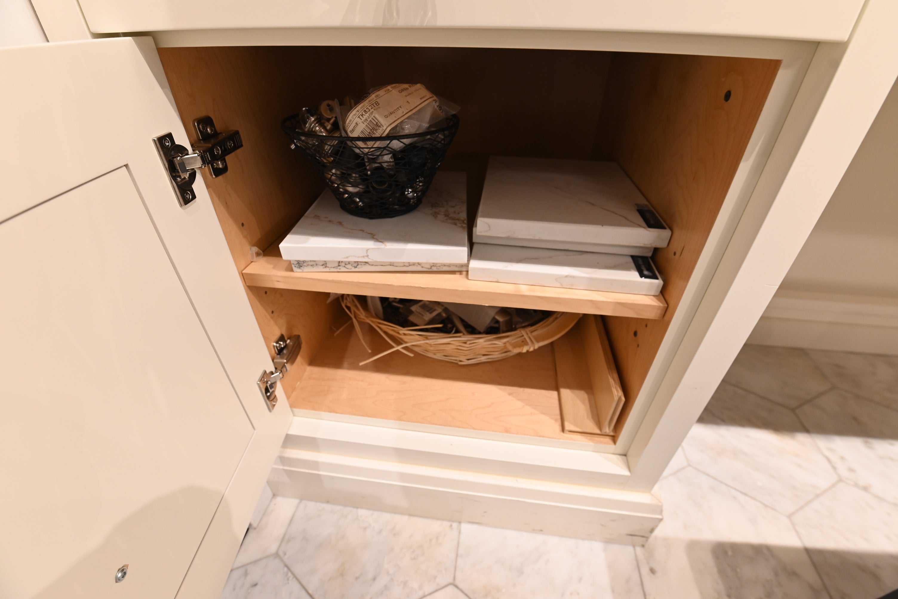 Dutch Made Traditional 78" Cream Wooden Cabinet Makeup Vanity Station