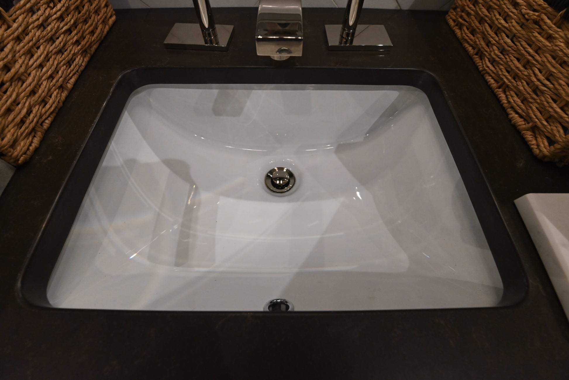 Showcase Traditional 37 1/2" Distressed Wood Single Vanity with Black Top, Sink and Faucet