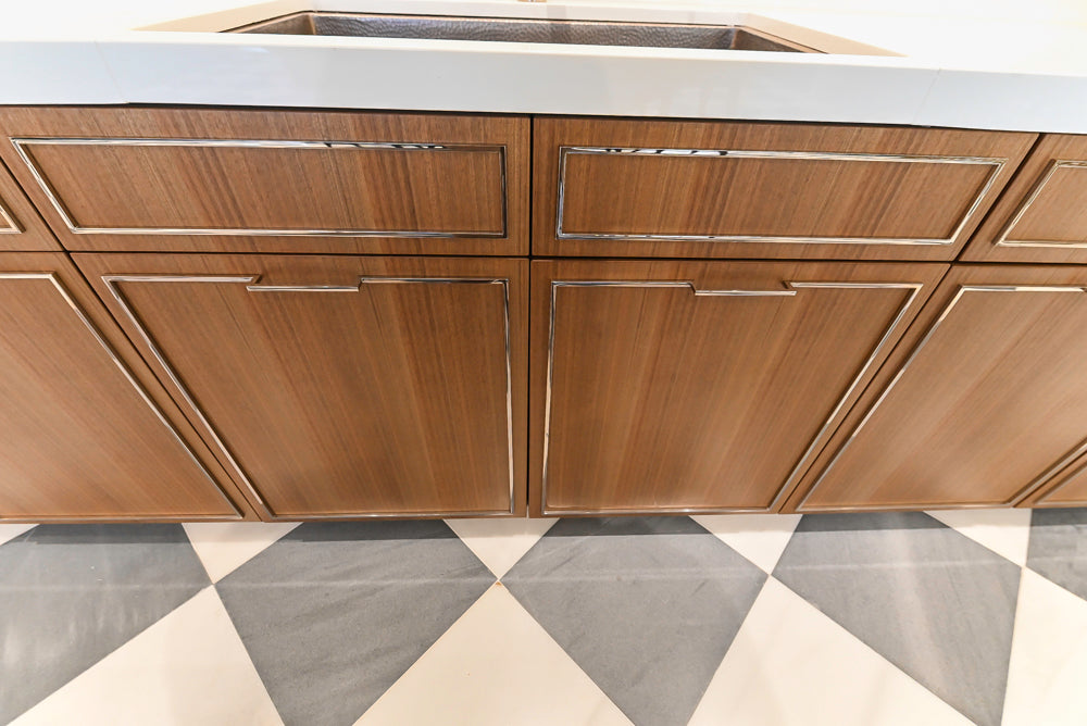 St. Charles Modern Eucalyptus and White Satin Sheen Kitchenette with La Cornue Flamberge Rotisserie