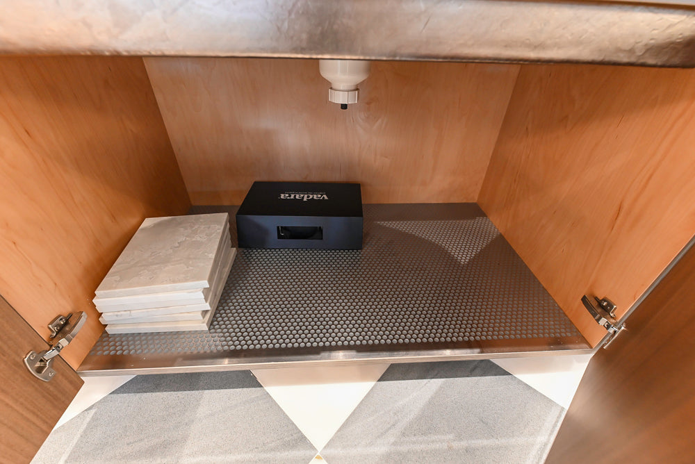 St. Charles Modern Eucalyptus and White Satin Sheen Kitchenette with La Cornue Flamberge Rotisserie