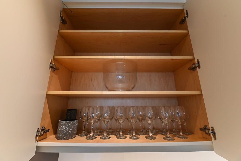 St. Charles Modern Eucalyptus and White Satin Sheen Kitchenette with La Cornue Flamberge Rotisserie