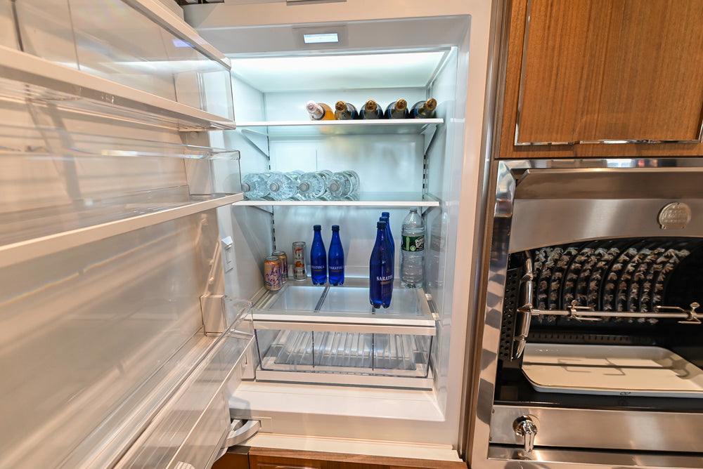 St. Charles Modern Eucalyptus and White Satin Sheen Kitchenette with La Cornue Flamberge Rotisserie