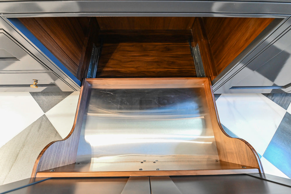 St. Charles Transitional Slate Gray Butler's Pantry with White Quartz Countertops