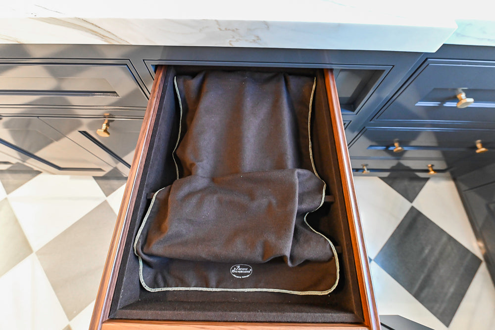 St. Charles Transitional Slate Gray Butler's Pantry with White Quartz Countertops