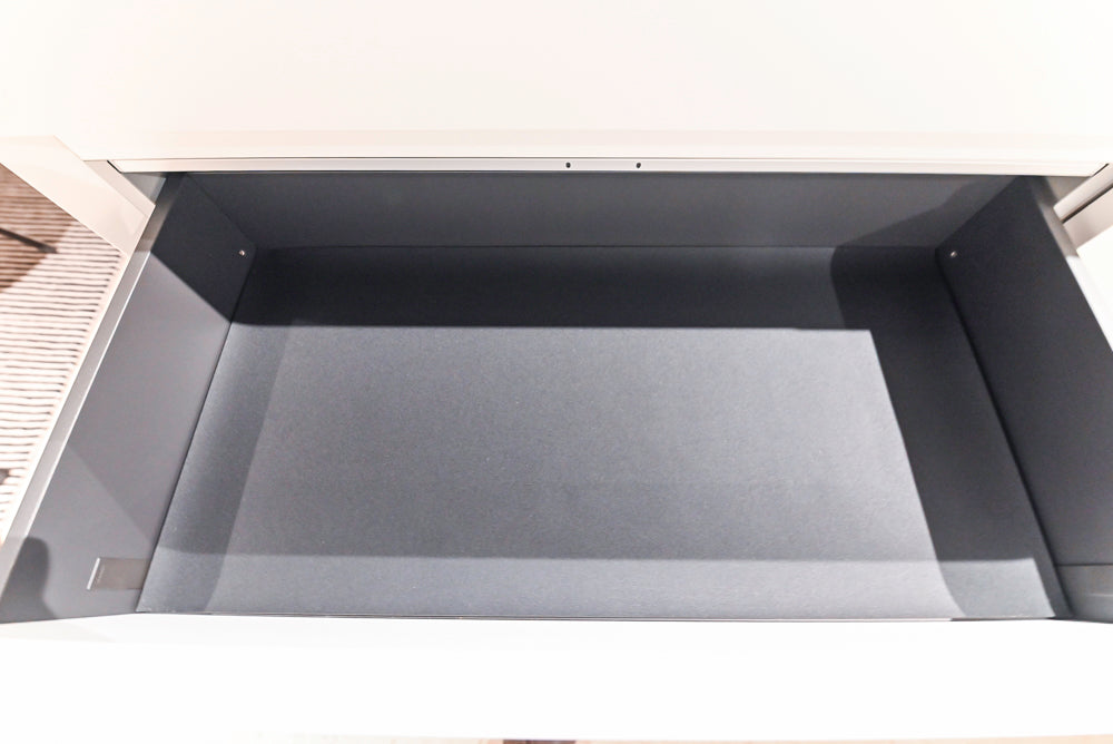 Poliform Artex Glacier White & Moka Modern Kitchen with Marble Countertops and Sub-Zero & Wolf Appliances