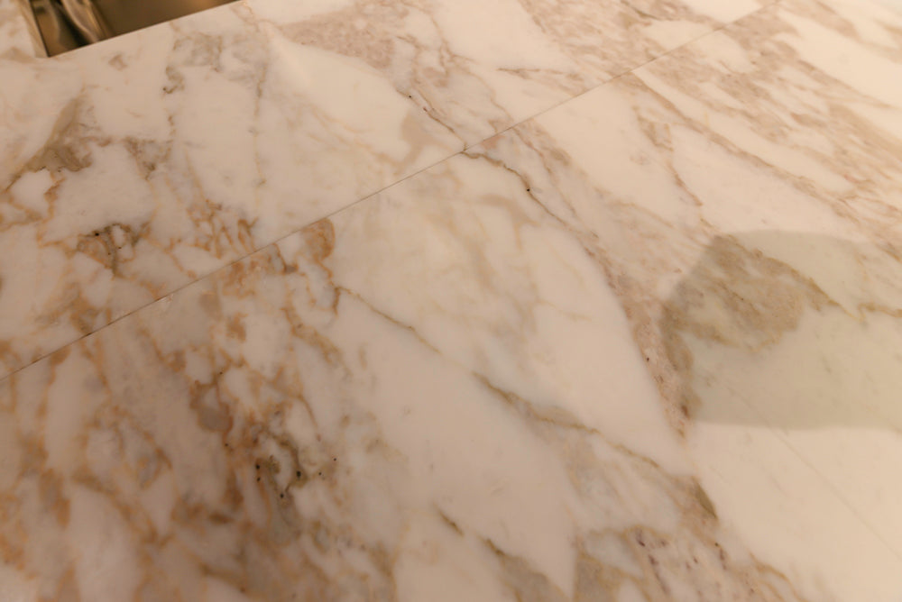 Poliform Artex Glacier White & Moka Modern Kitchen with Marble Countertops and Sub-Zero & Wolf Appliances