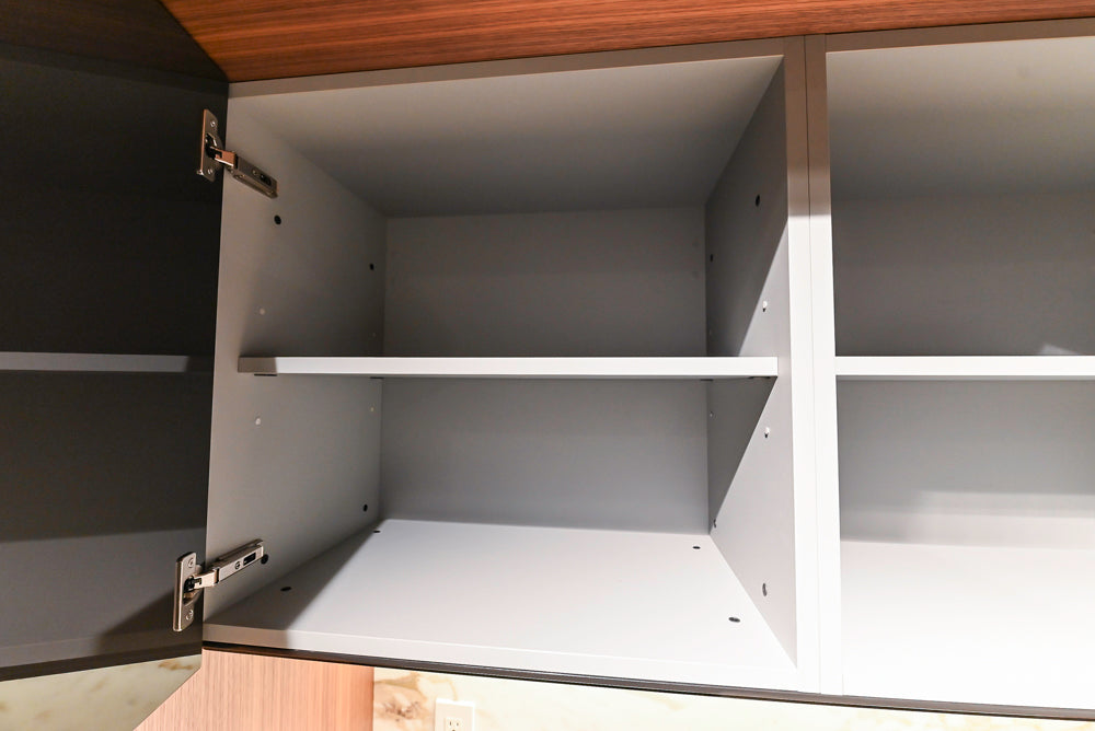 Poliform Artex Glacier White & Moka Modern Kitchen with Marble Countertops and Sub-Zero & Wolf Appliances