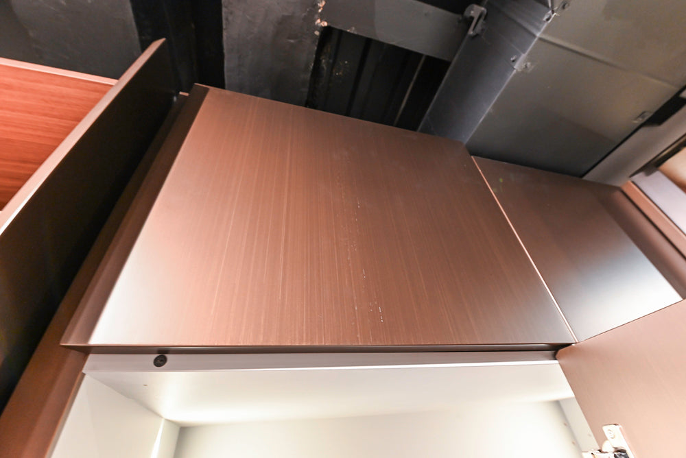 Poliform Artex Glacier White & Moka Modern Kitchen with Marble Countertops and Sub-Zero & Wolf Appliances