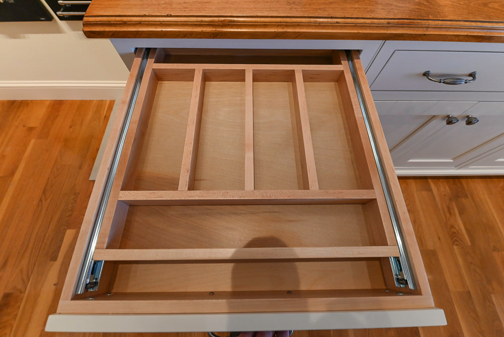 Greenfield Traditional White Pantry Wall with Wood Top, Sink and Faucet