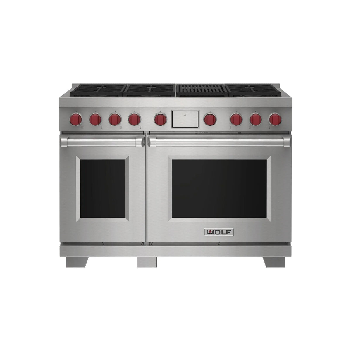 Wolf M Series DF48650CSP 48 inch dual fuel smart range with 6 burners and griddle