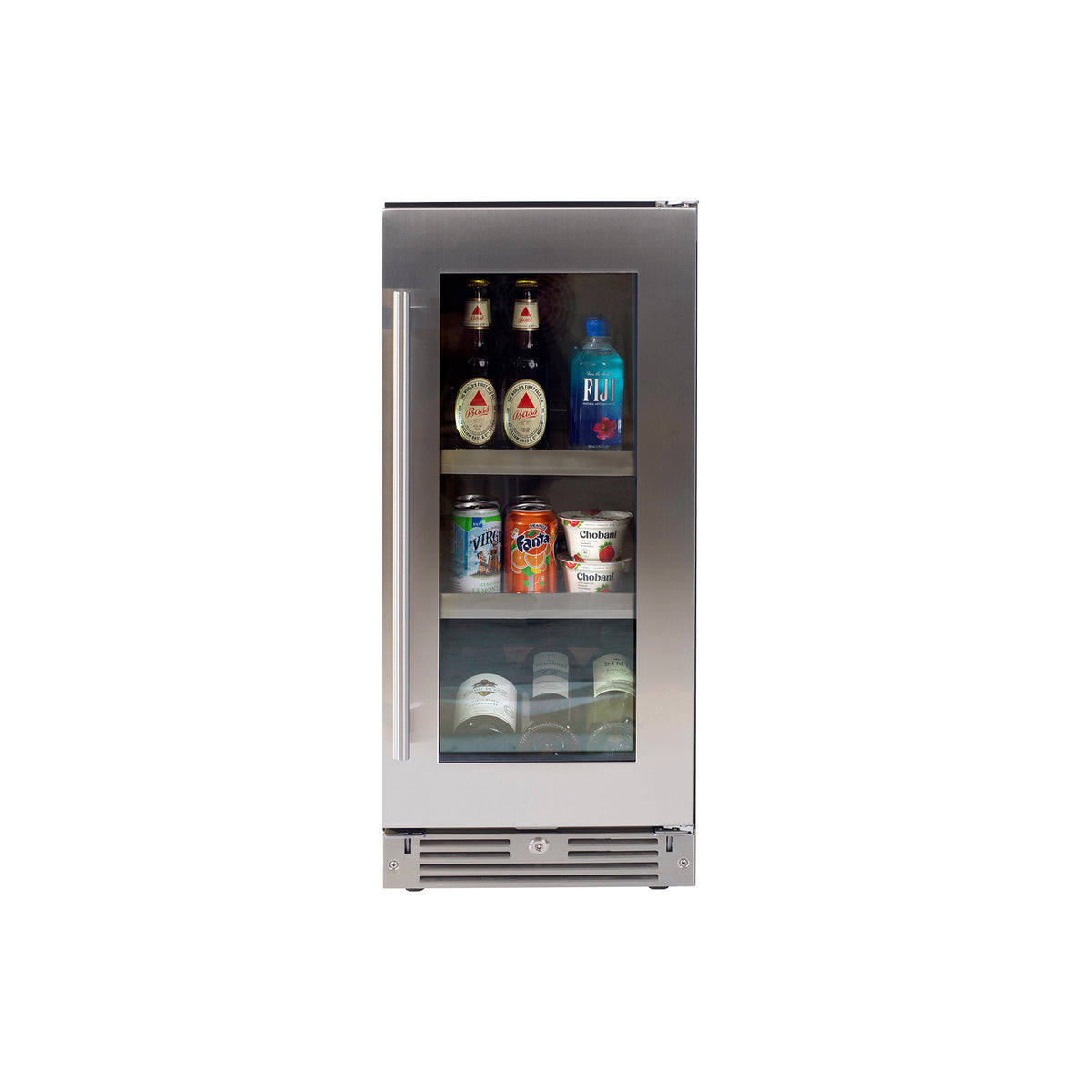 XO XOU15BCGSR 15 inch single zone undercounter beverage center right hinge stainless steel
