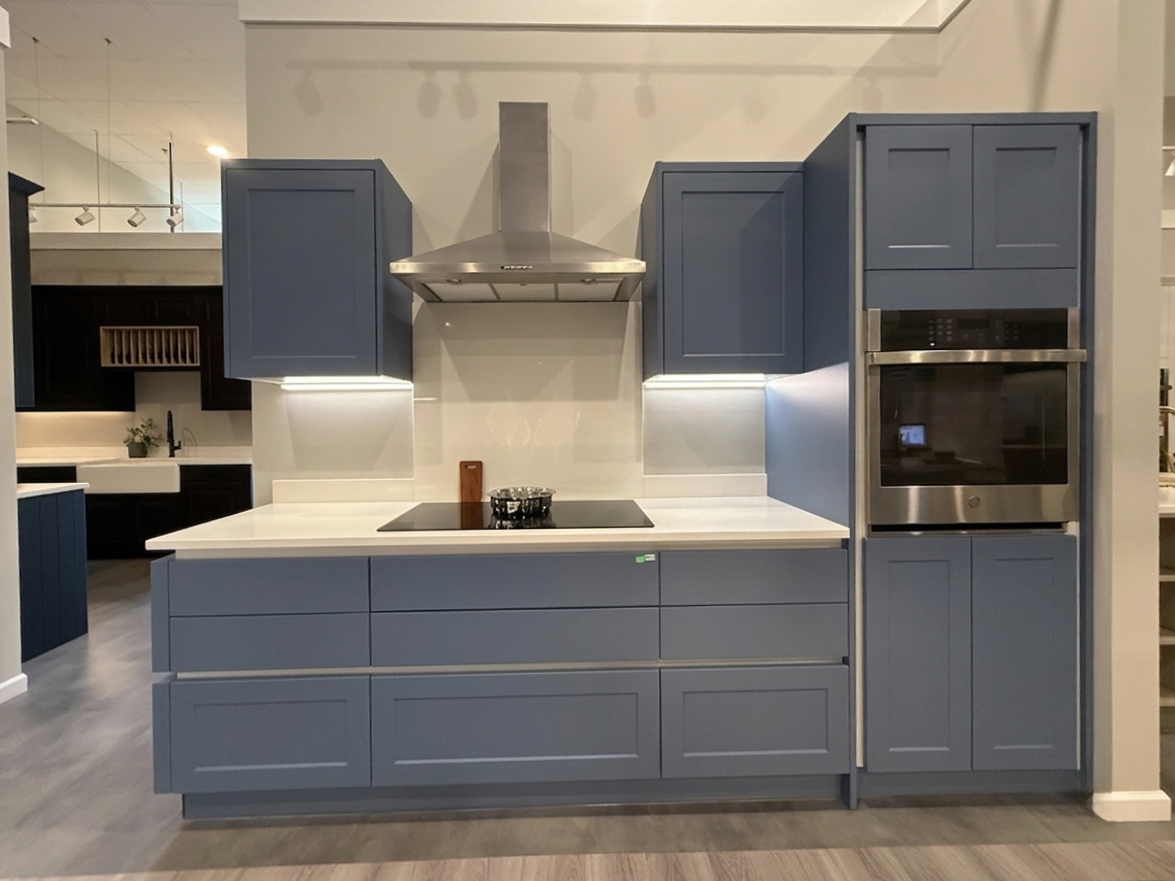 Wren Milano Shaker Chelsea Juratek Smoke Blue Matte Kitchen Wall