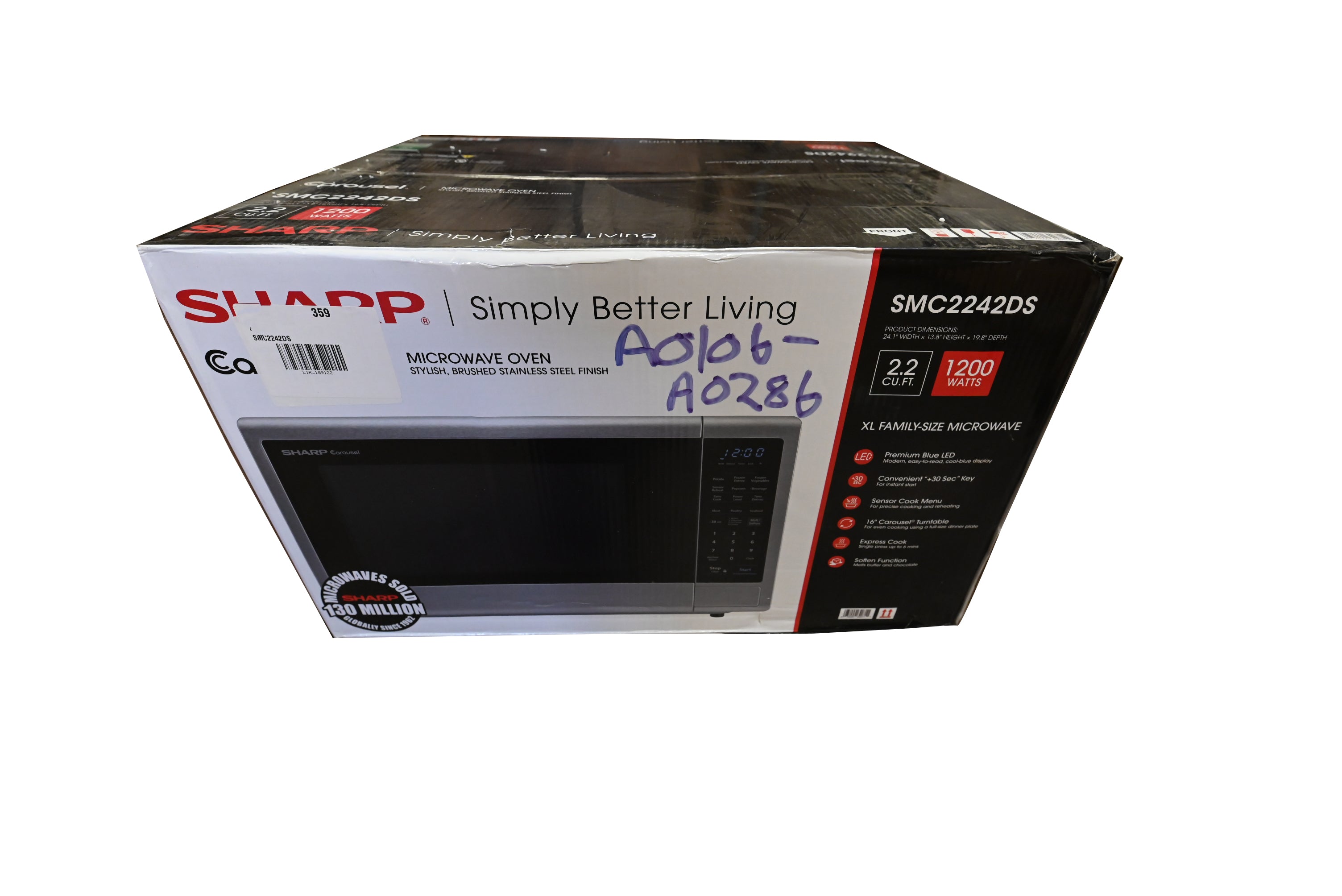 Sharp SMC2242DS 24" Stainless Steel Countertop Microwave