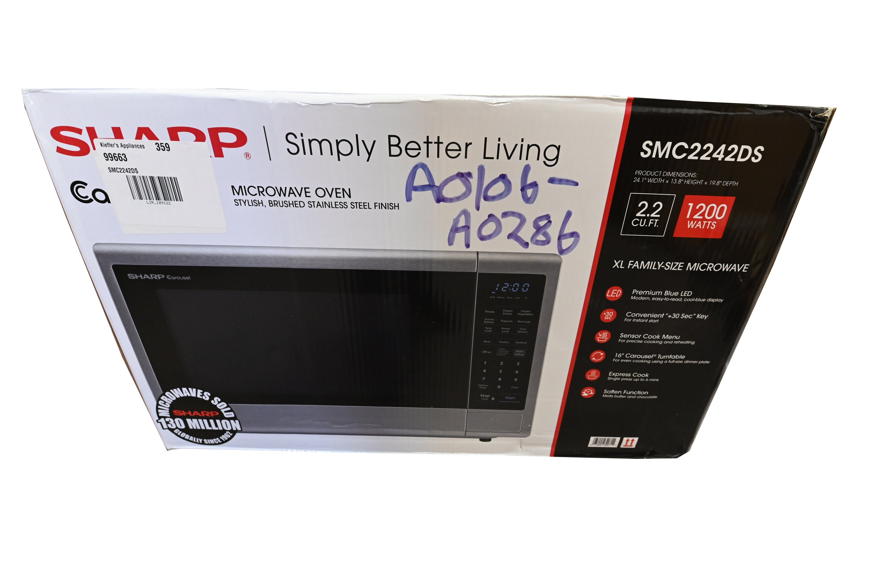 Sharp SMC2242DS 24" Stainless Steel Countertop Microwave