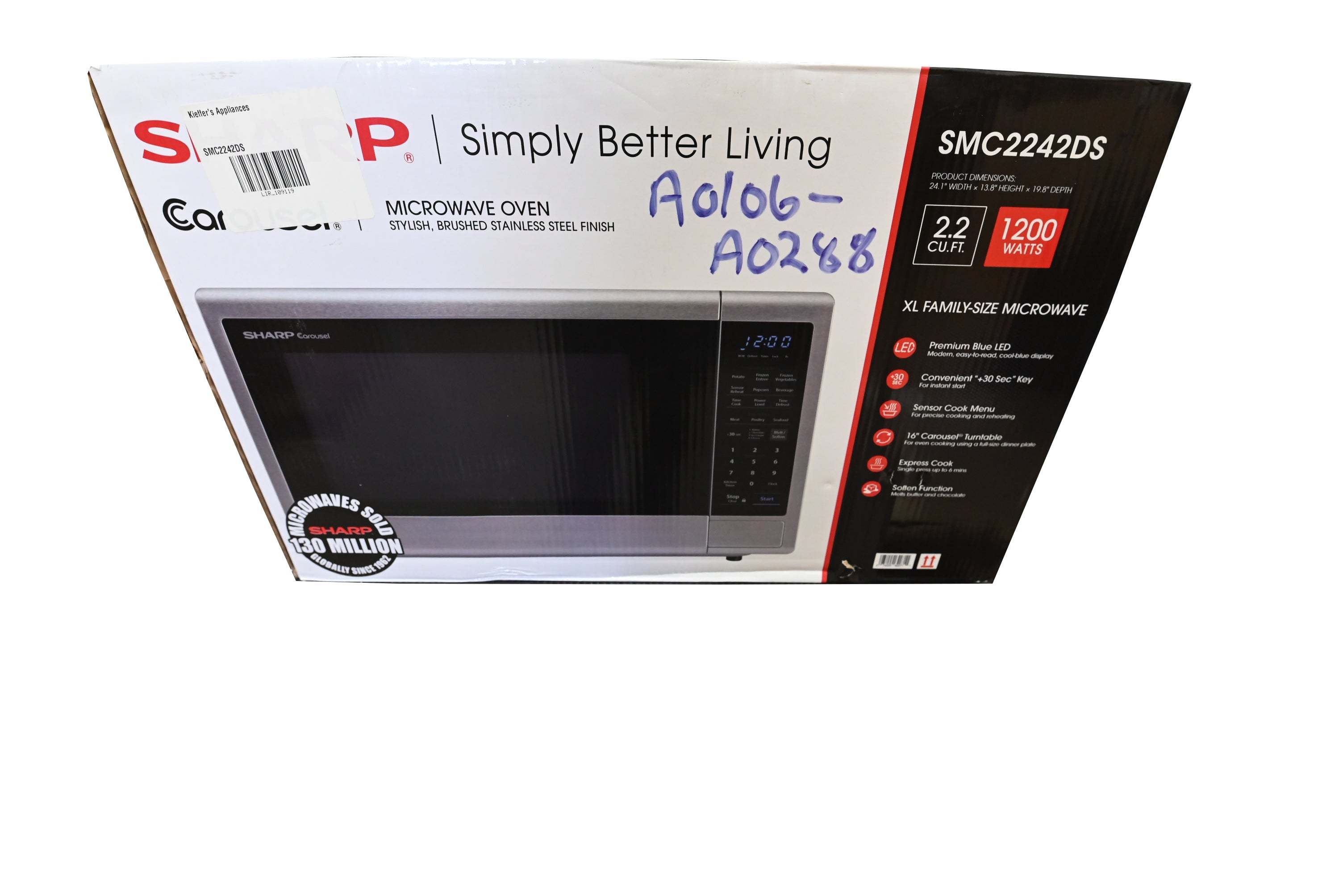 Sharp SMC2242DS 24" Stainless Steel Countertop Microwave