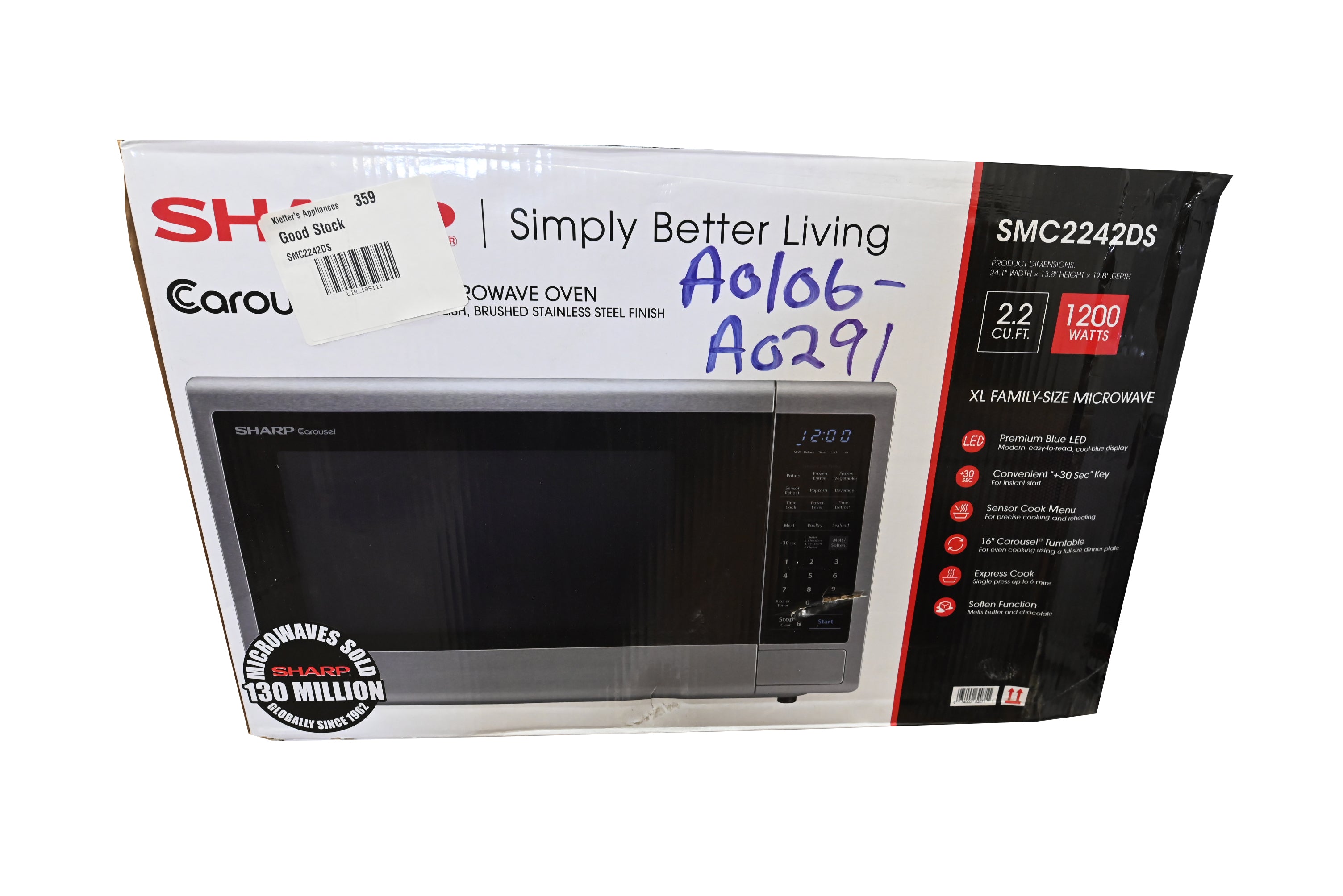 Sharp SMC2242DS 24" Stainless Steel Countertop Microwave