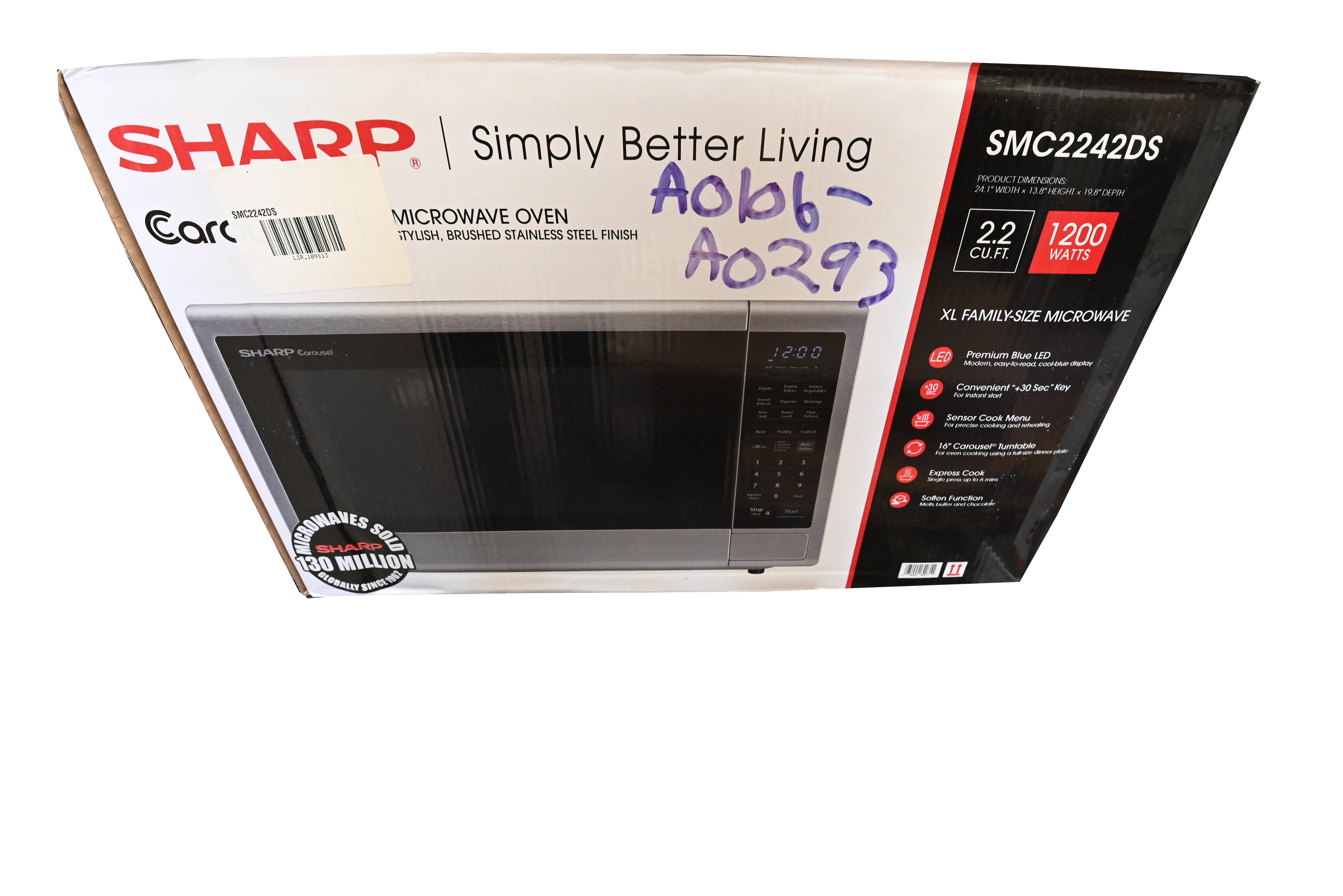 Sharp SMC2242DS 24" Stainless Steel Countertop Microwave