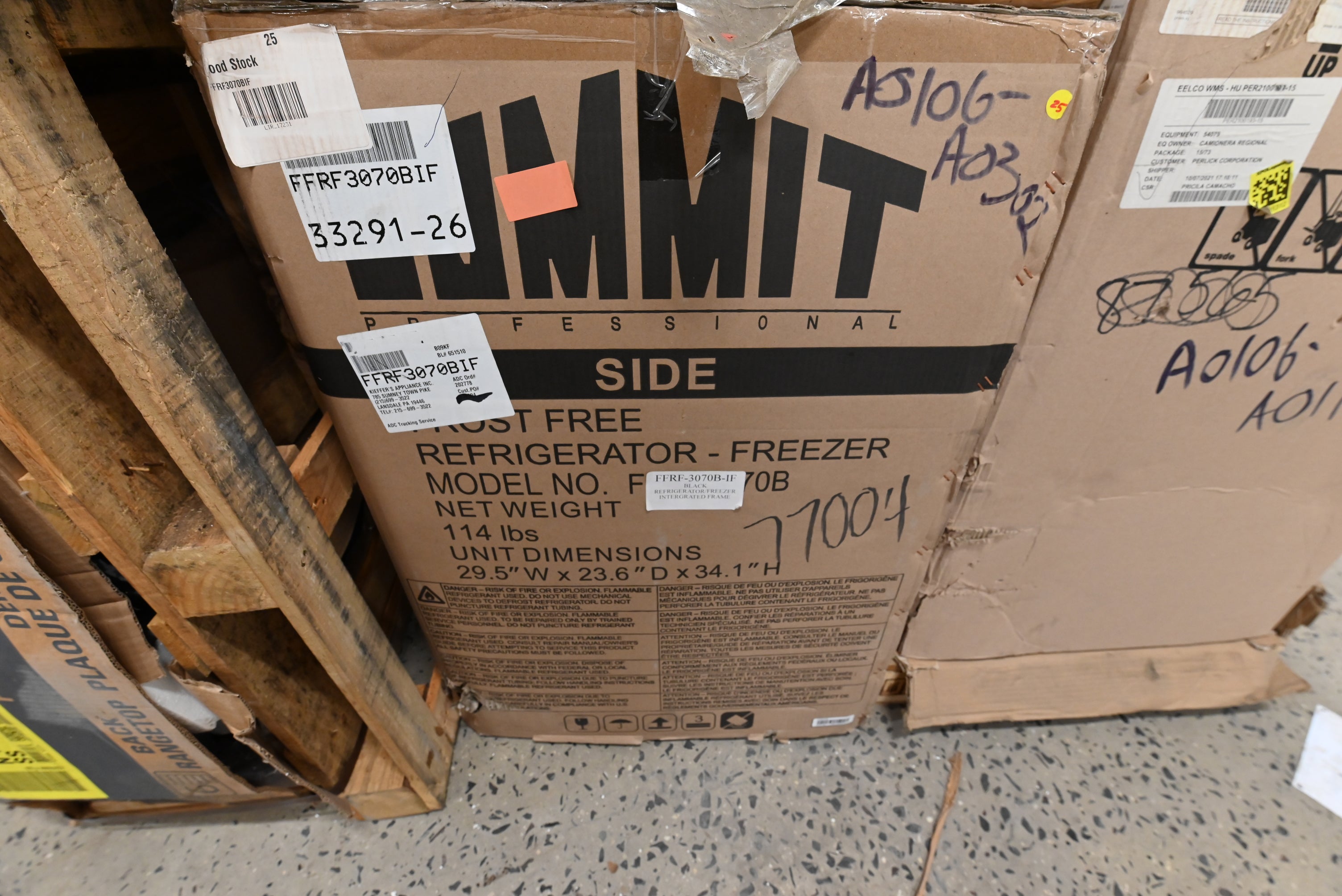 Summit FFRF3070BIF 30" Panel Ready Side by Side Undercounter Refrigerator/Freezer