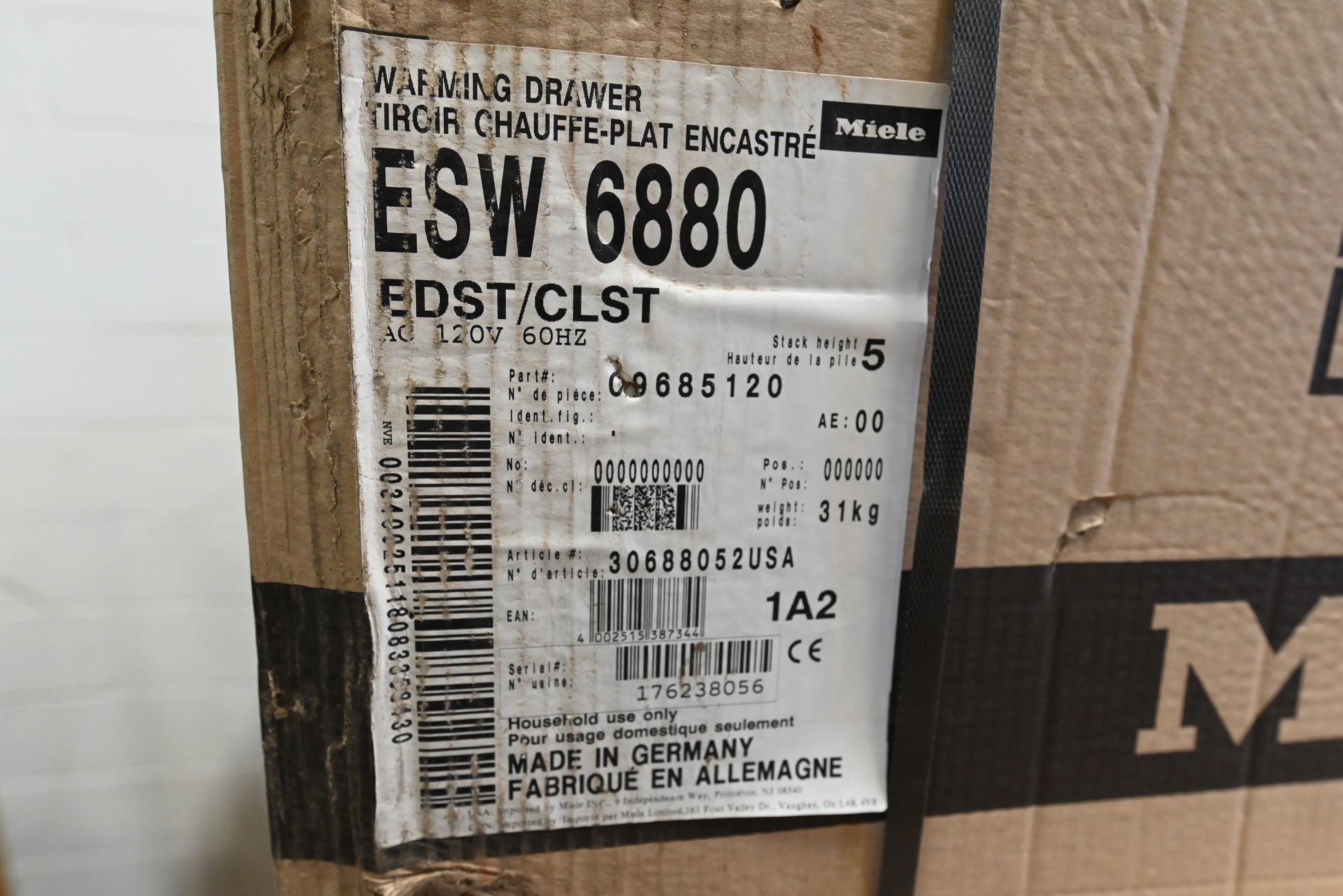 Miele ESW 6880 30" Clean Touch Steel Warming Drawer