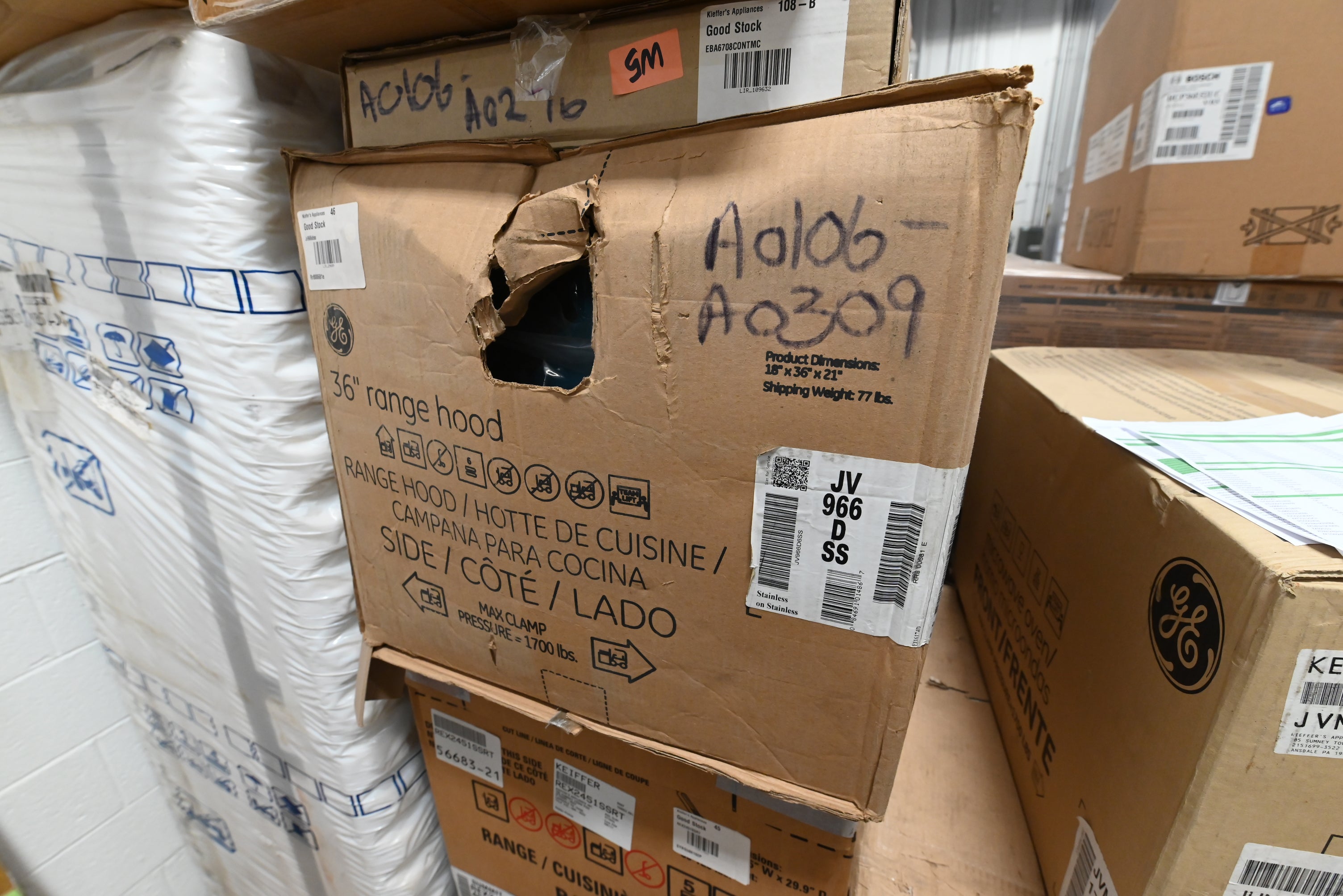 GE Profile JV966DSS 36" Stainless Steel Wall Mount Canopy Hood