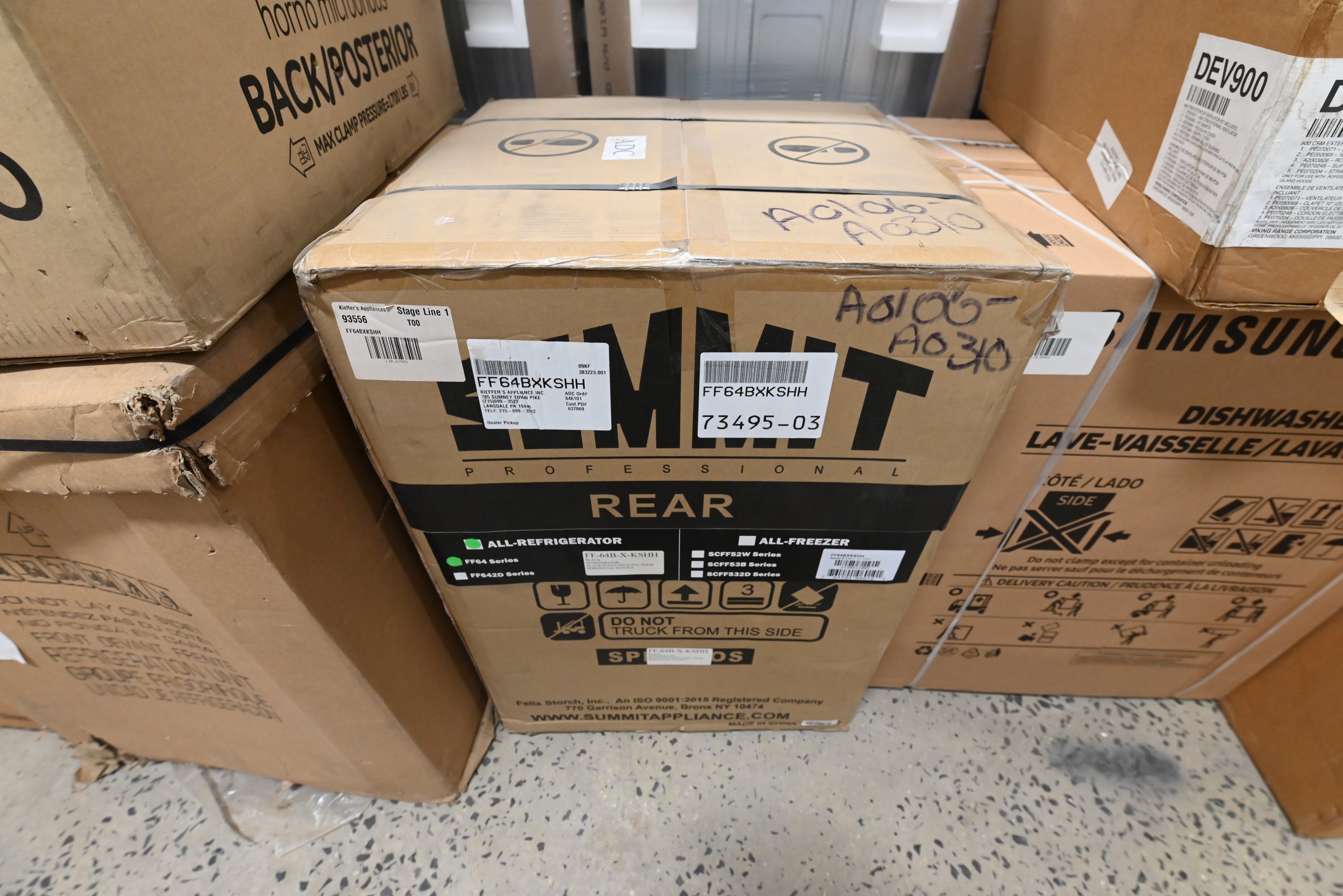 Summit FF64BXKSHH 24" Black Stainless Steel Built-in Compact Refrigerator