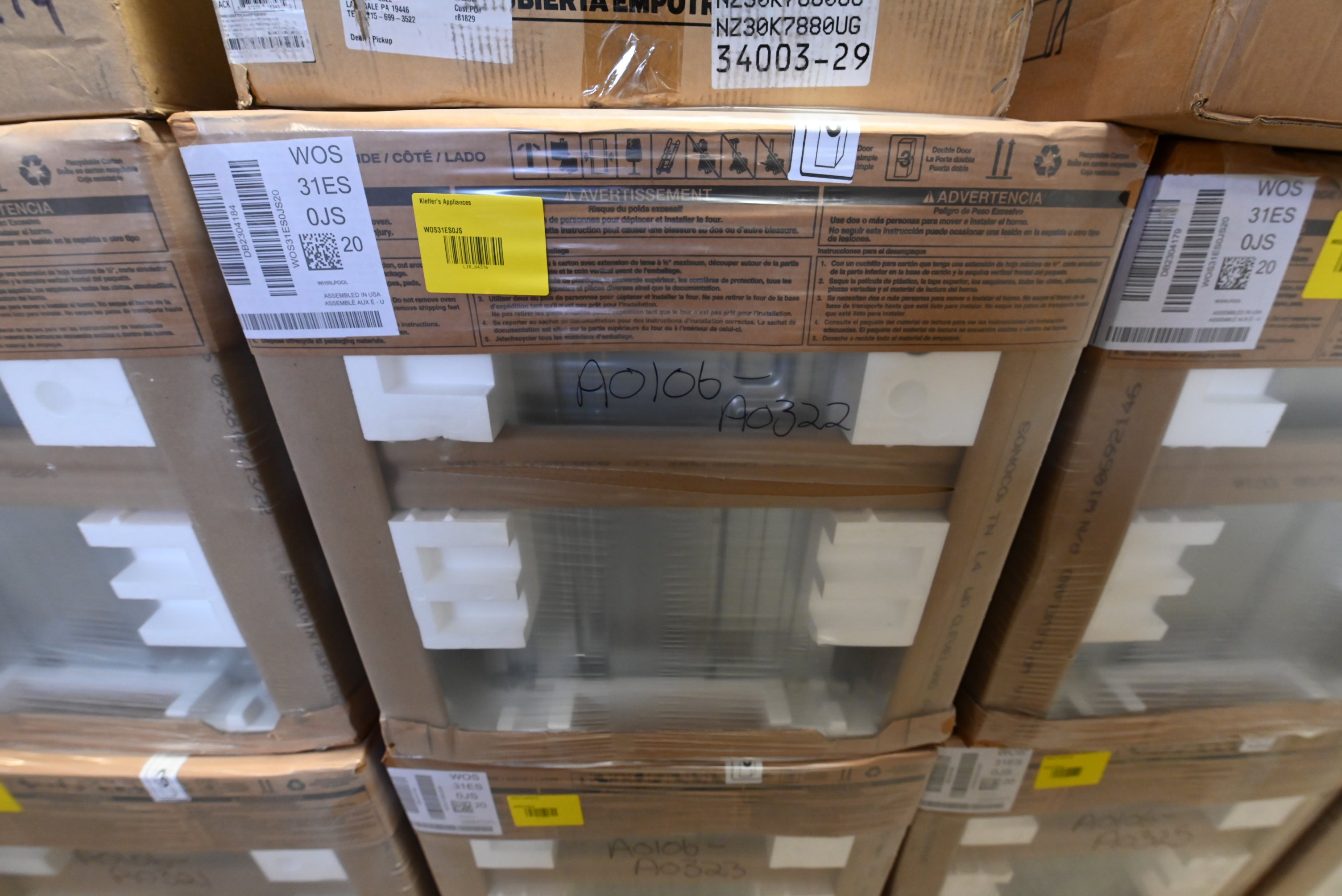 Whirlpool 30 inch electric single wall oven in stainless steel with large window