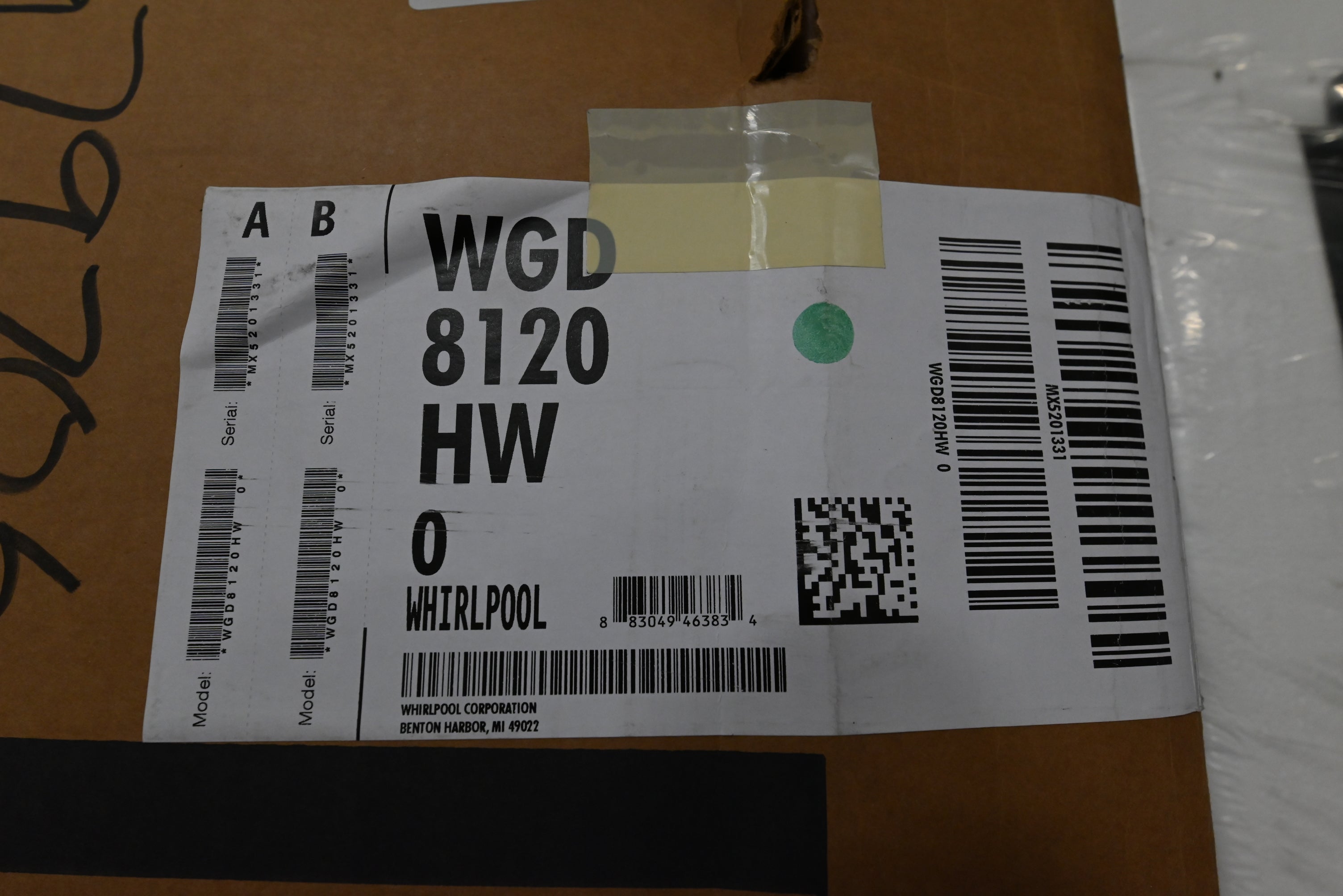 Whirlpool WGD8120HW 29" White Smart Gas Dryer