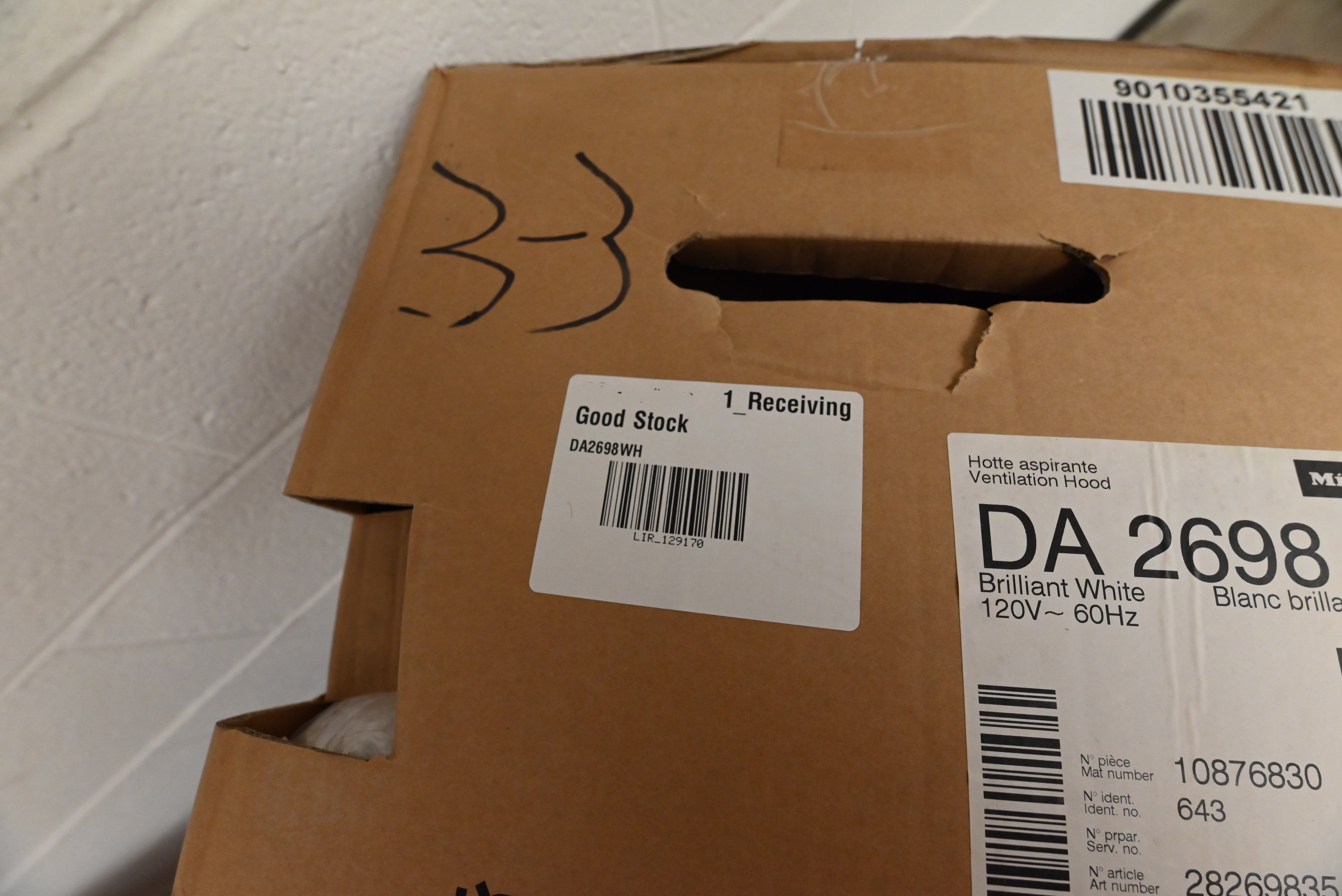 Miele DA2698WH 36" Brilliant White Extra Slim Insert Hood