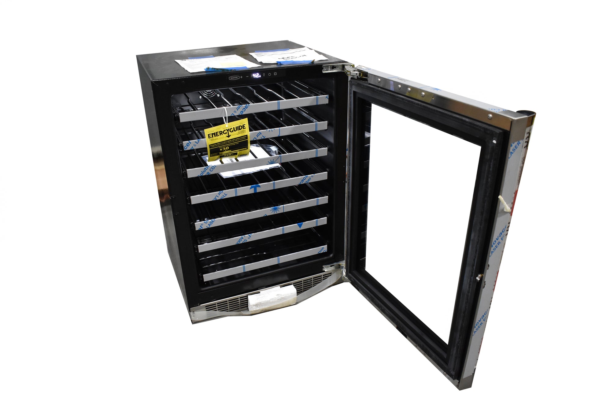 Marvel MPWC424SG31A 24" Stainless Steel and Glass Door Single Zone 48-Bottle Wine Cooler