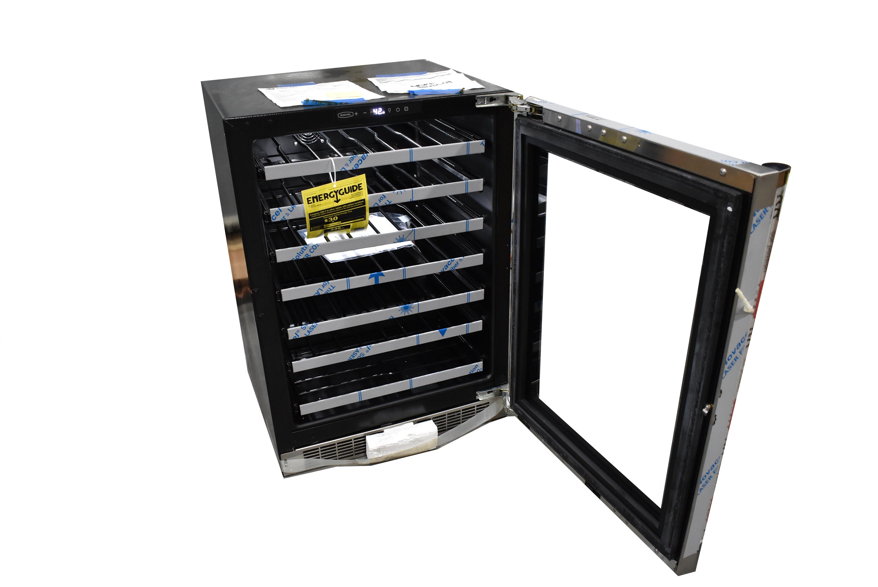 Marvel MPWC424SG31A 24" Stainless Steel and Glass Door Single Zone 48-Bottle Wine Cooler