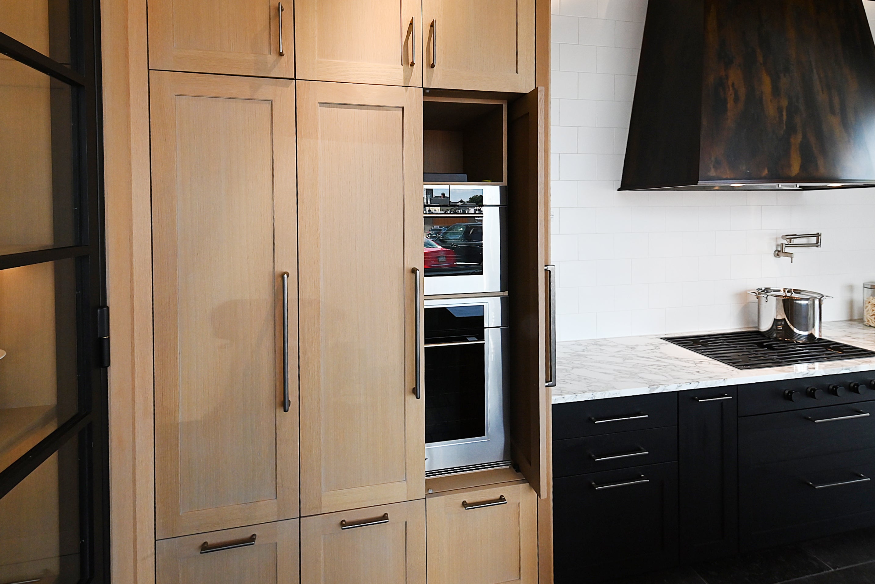 Quality Custom Marble & Onyx Flair Transitional Showroom Display Kitchen