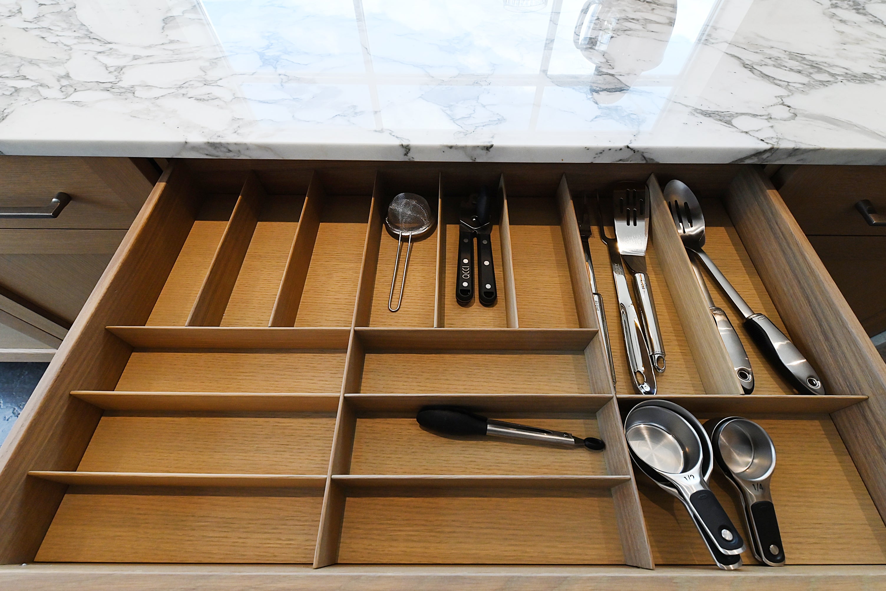 Quality Custom Marble & Onyx Flair Transitional Showroom Display Kitchen